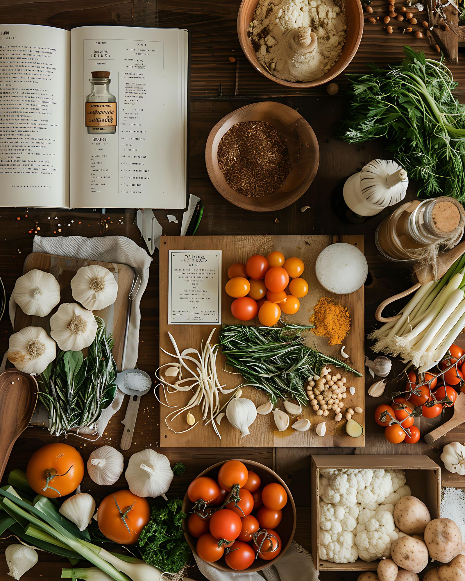 Composizione ingredienti per un corso